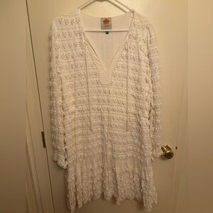 Farm rio fringe white mini dresss